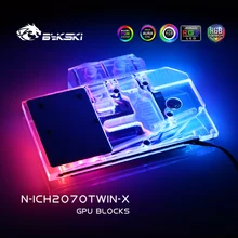 Bykski – bloc de refroidissement à eau Gpu, pour Inno3D RTX 2060 Twin X2/bloc de radiateur en cuivre à couverture complète/3 broches 5V A RGB / 4 broches 12V RGB