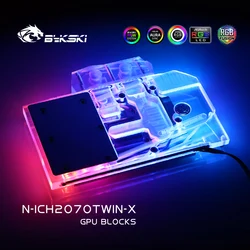 Bykski – bloc de refroidissement à eau Gpu, pour Inno3D RTX 2060 Twin X2/bloc de radiateur en cuivre à couverture complète/3 broches 5V A RGB / 4 broches 12V RGB 