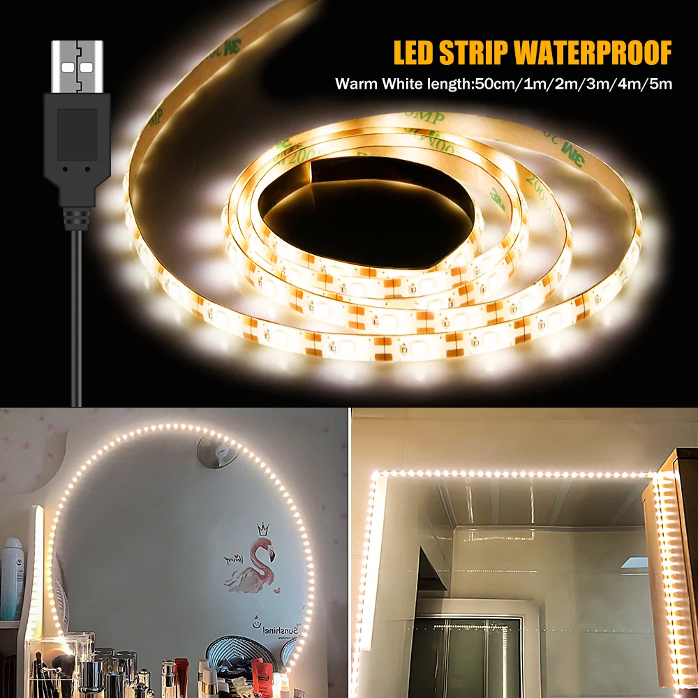 Lampe Led pour miroir de maquillage, ampoule 12V, alimenté par câble USB,  pour coiffeuse, décoration, applique murale pour salle de bain - AliExpress