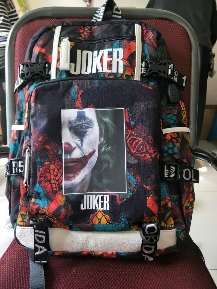 Новинка, рюкзак joker Joaquin Phoenix, сумка для ноутбука, мужские дорожные сумки, USB, Оксфорд, рюкзак