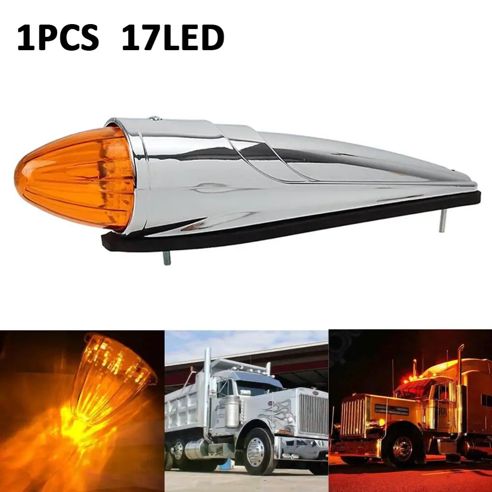 

Truck warning light Truck dome light 17 LED Amber Truck Roof Cab Light Amber roof top mark clearance warning light Waterproof