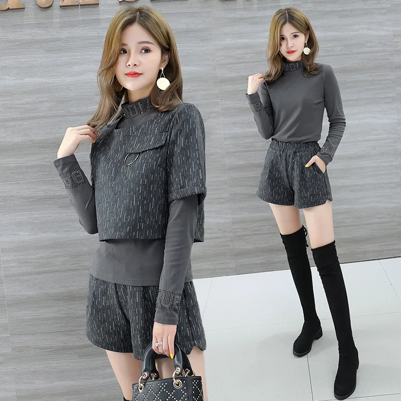 

Spring And Autumn Fashion Network Red WOMEN'S Suit 2019 Autumn New Style WOMEN'S Dress Korean-style Elegant Slimming Wide-Leg Sh