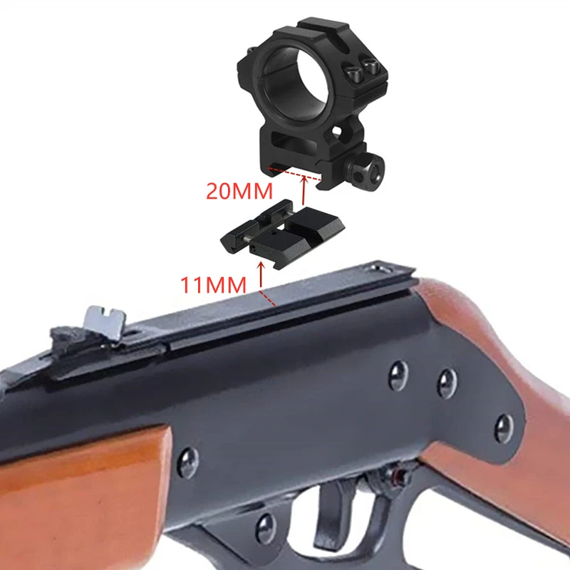 11mm Dovetail to 20mm Picatinny Weaver Rail Adaptor Scope Mount Base Hunting Gun 