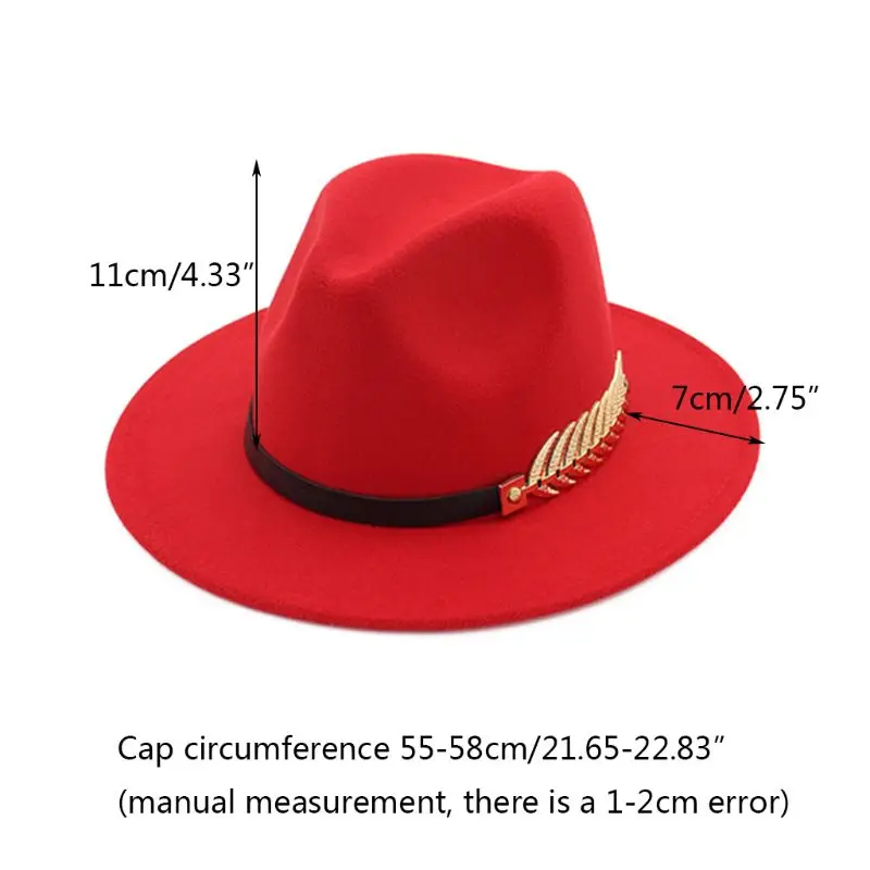 Женская зимняя Fedoras джазовая Кепка из искусственного войлока с металлическим листком, плоская шляпа с широкими полями