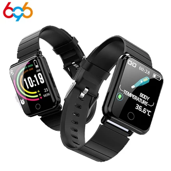 

New V6T smart watch temperature measurement smart bracelet heart rate monitoring sports pedometer tracker waterproof PK Q8T F25