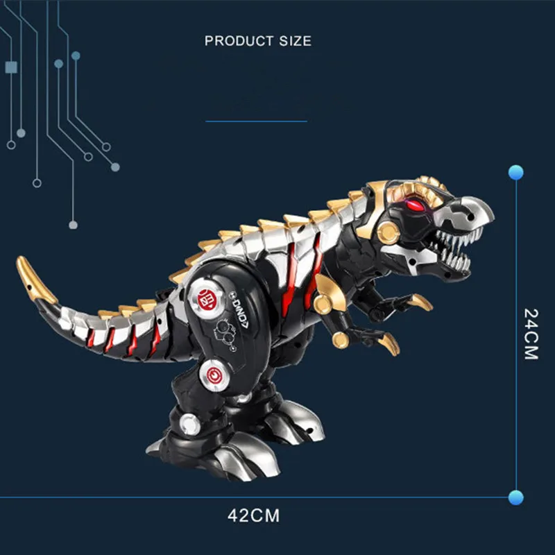 Charging electronic pet intelligent remote control dinosaur toy simulation mechanical robot light music sounds slide spin walk