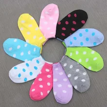 10 пар, женские хлопковые носки в полоску, с принтом в горошек, в стиле пэчворк, низкие Повседневные носки без пятки, женские оригинальные креативные носки, calcetines