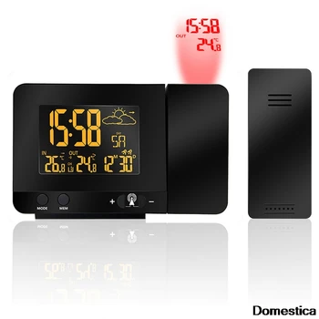 

Multifunction LCD Digital Projection Clock Radio-Control Wireless Weather Station Projection Backlight Clock Date Dual Alarm