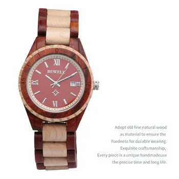 

ZS-W128AG Wooden Quartz Watch Wristwatch for Men Calendar Luminous Luxury Pointers Waterproof Dress Watches Sandalwood