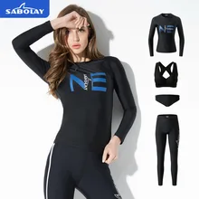 SABOLAY Новая защита от сыпи для мужчин и женщин рубашка с длинными рукавами шорты черные купальники для пар анти-Медуза УФ серфинг для купания Рашгард J