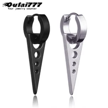 Серьги из нержавеющей стали, модные ювелирные изделия, черные серьги-гвоздики для женщин,, мужские серьги в стиле панк, хип-хоп, изготовленные на заказ