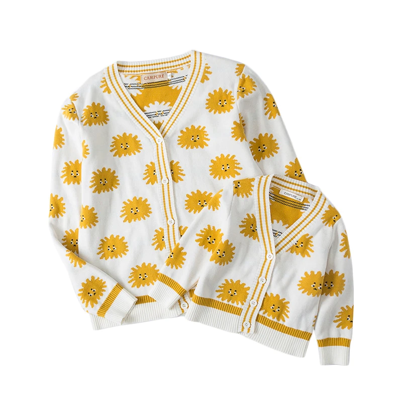 

Mother Daughter Sweaters Knitted Cardigan 2019 INS Floral Print Pullovers Family Matching Outfits Winter Clothes12M-7Y S-XL MK20