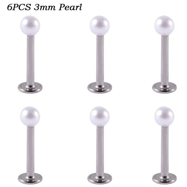 Surgical Steel&Faux Pearl Horseshoe Barbell Septum Ring Cartilage Daith Helix Tragus Earring Circular Barbell piercing 16G