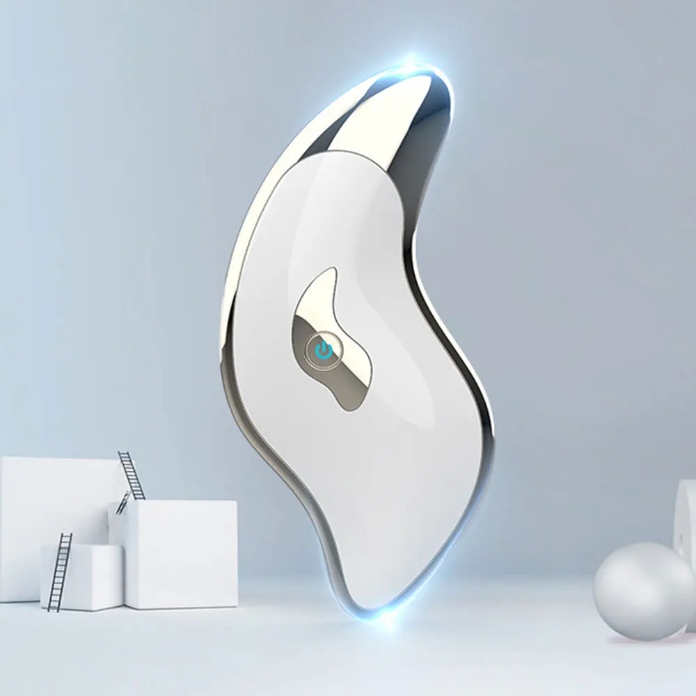 360 Degree Micro- Face "V" Shaping Massager Electric Dolphin Face Neck Scraper Facial Skin Tighten&Lifting Body Guasha - Цвет: White
