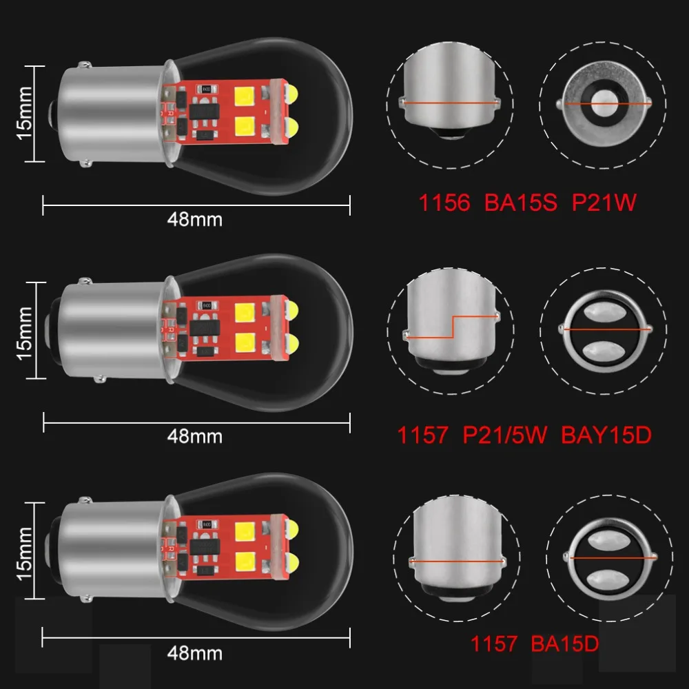 1156 BA15S P21W светодиодные лампы 1157 BAY15D P21/5 W Led BA15D BAU15S PY21W 800LM Автомобильная сигнальная лампа поворота красный белый желтый автоматический светильник 12V