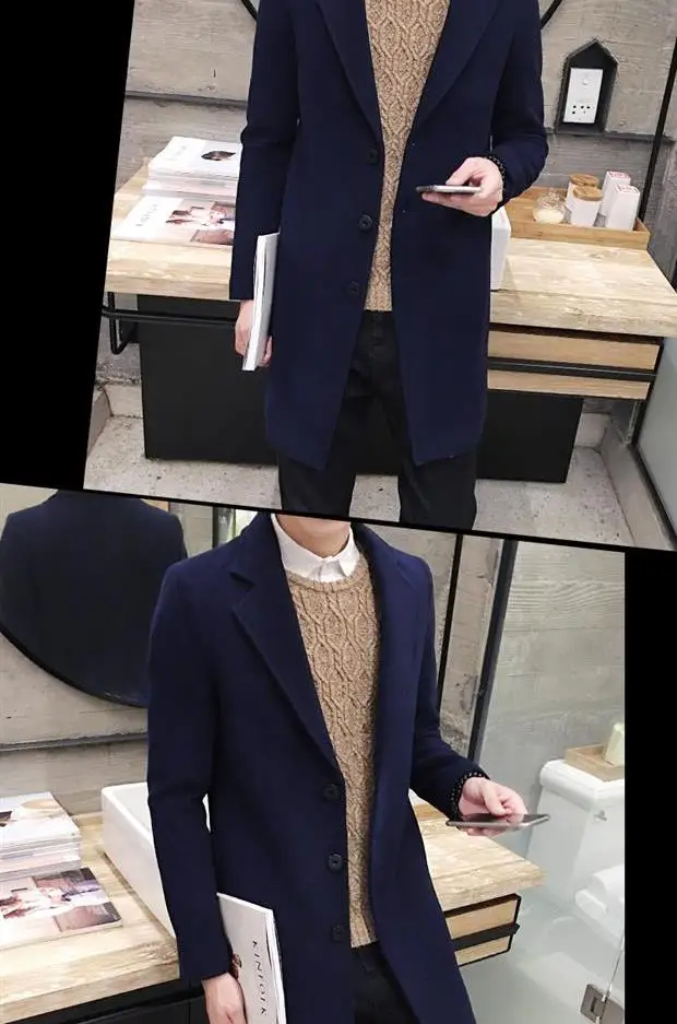 OLOEY, осень, зима, мужское шерстяное пальто, 5XL, большой размер, тонкая, длинная, однотонная, однобортная, ветровка, мужские, s тренчи, пальто, повседневные