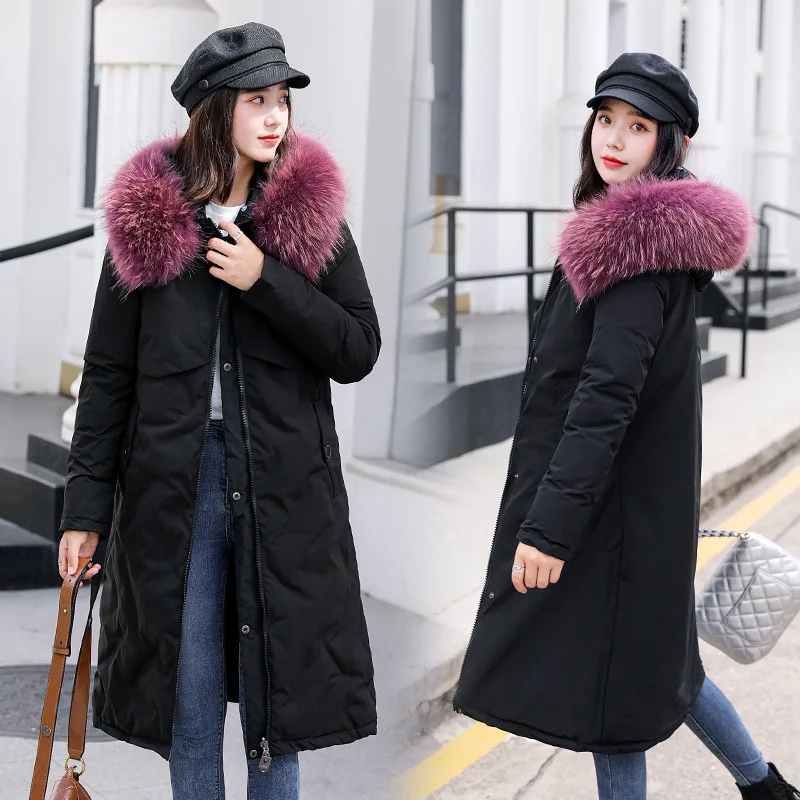 

Photo Shoot 2019 down Jacket Large Size Dress Mid-length Loose-Fit Gaga Fertilizer Extra-large Double-sided Wear Cotton Coat Fat