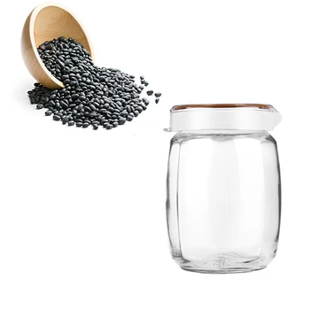 

1Pc 1500ML Glass Storage Tank Airtight Storage Jar Sealed Tea Canister Multifunctional Storage Jar(White)
