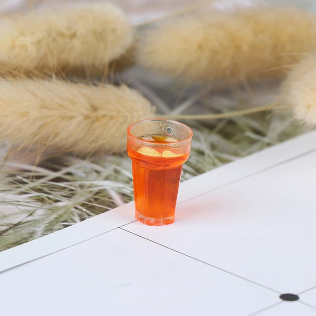 5Pcs Mini 1:12 Dollhouse Miniature Food Lemon Tea Cups Doll House Drinks Model Toy 3