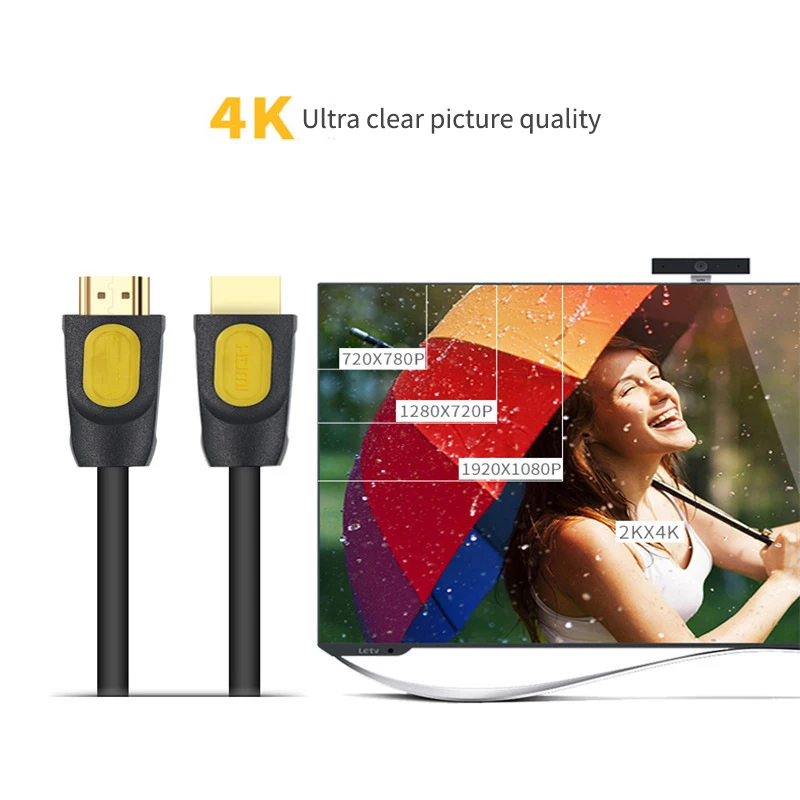 1 м 2 60 гц HDMI кабель высокоскоростной V2.0 позолоченный для монитора компьютера UHD FHD