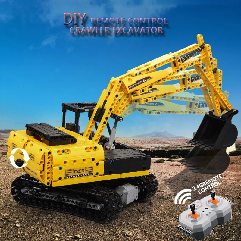 

544PCS RC Car Electric Excavator Remote Control Building Blocks City Technic Engineering Bricks Assembly Puzzle Toys For Kids