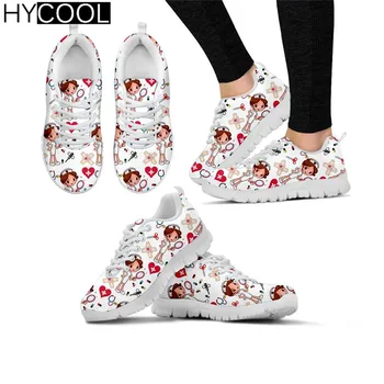 

HYCOOL Women Running Shoes For Woman Doctor Medical Surgeon Pattern Female Runner Breathable Jogging Outdoor Walking Euro 35-45