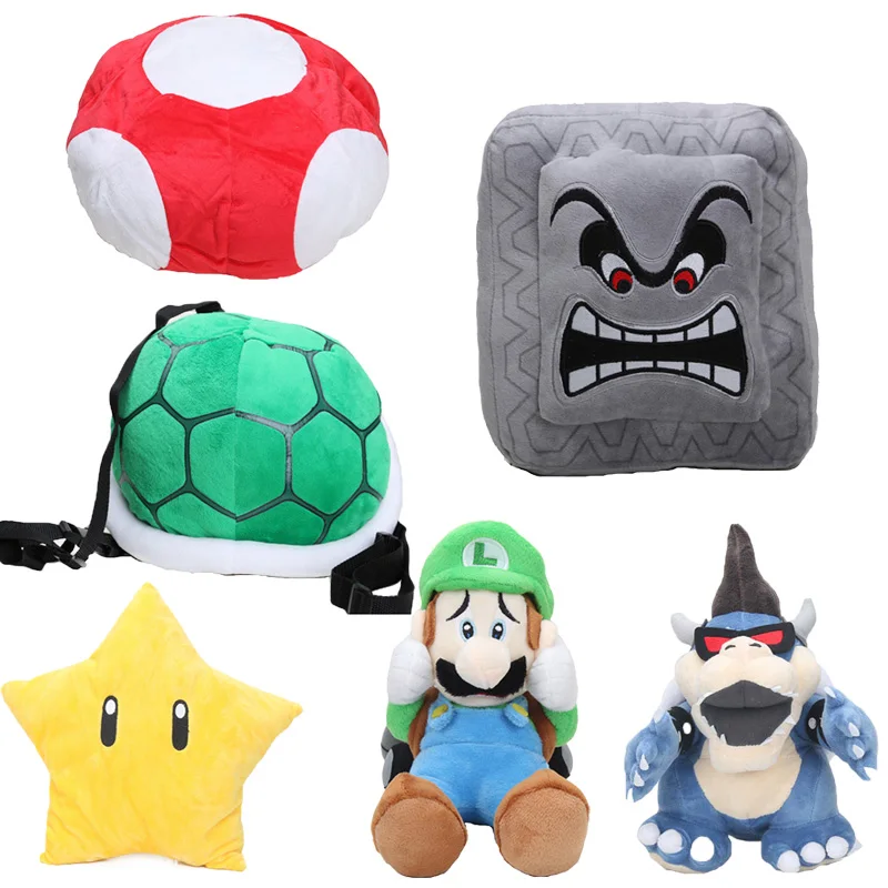 

18-40cm Luma Luma Star Bowser Mushroom Toad Soft Stuffed Animal Cushion Backpack Luigi Plush Doll Toys