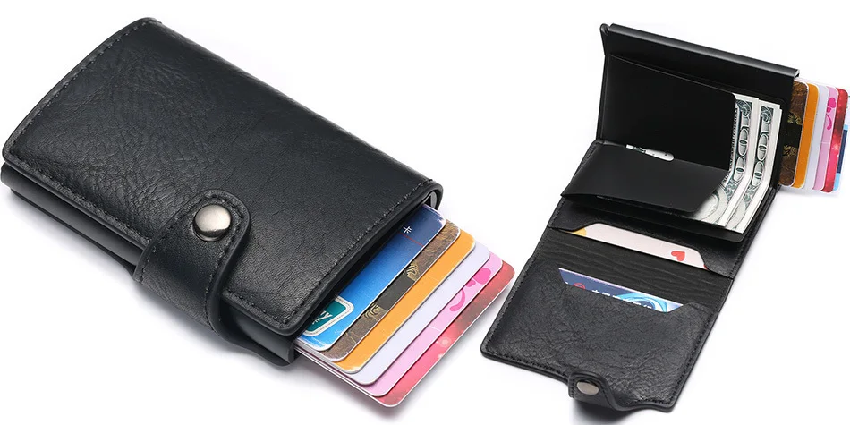 VM Мода KISS Бизнес Повседневный RFID просто бумажник держатель информации анти-сканирование мини кошелек Тонкий кошелек держатели кредитных карт
