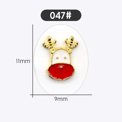 Слоновая кость 10 pcs Hot-selling Christmas Series Nail alloy decoration flash cap drill stick nail DIY Japanese metal jewelry - Цвет: Слоновая кость