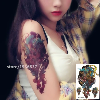 

Nu-TATY Waterproof Temporary Tattoo Sticker 22 Set Strange Pattern Style Egyptian Cat Fairy Domineering Dragon Cat