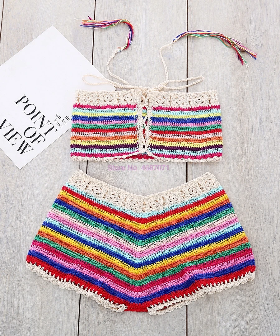 crochet top and shorts
