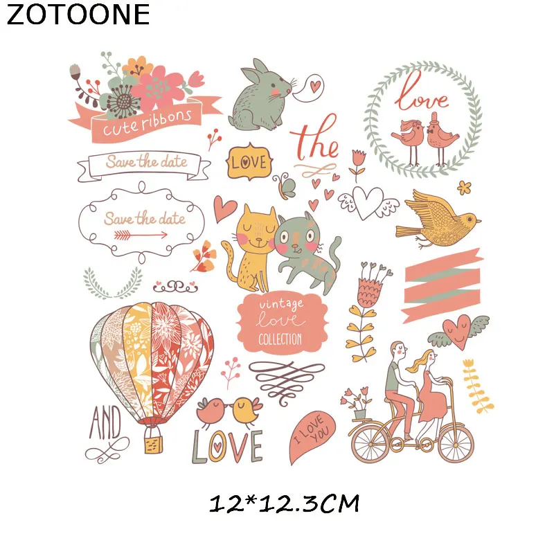 ZOTOONE/Милая футболка с нашивками в виде животных для тела с нашивкой в виде утюга моющиеся аппликации для детей, одежда с теплопередачей - Цвет: ZT0758