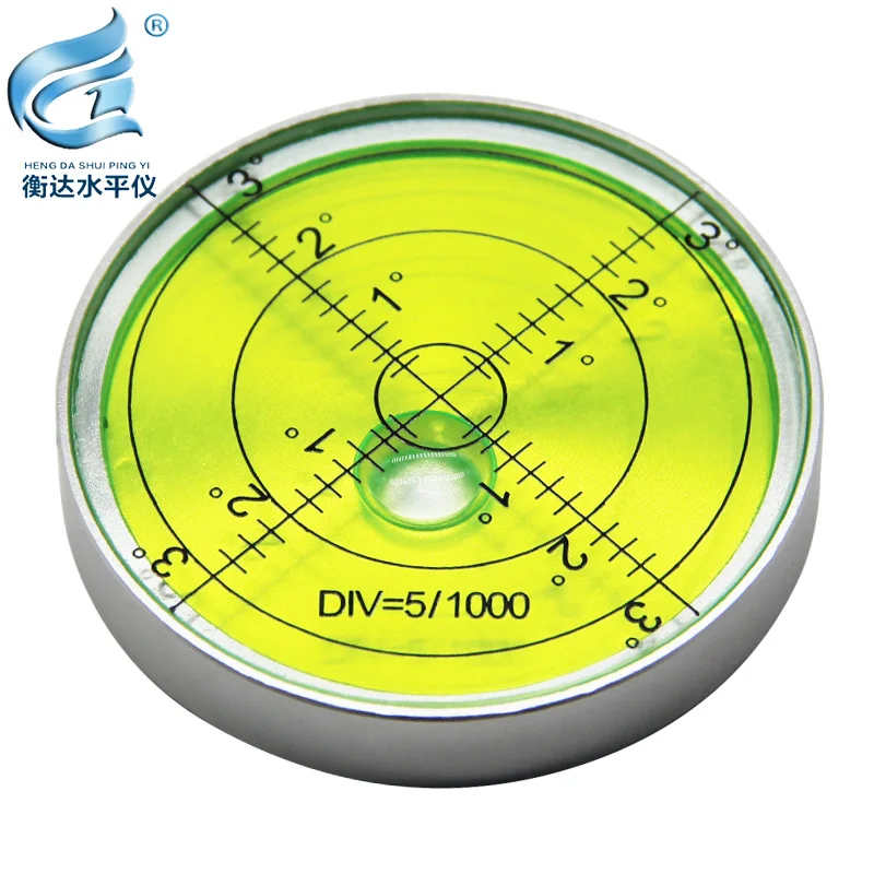 Mini medidor de nivel magnético, cuenta de nivel de metal, burbuja horizontal de alta precisión, burbuja redonda, nivel doméstico pequeño, 60x10mm