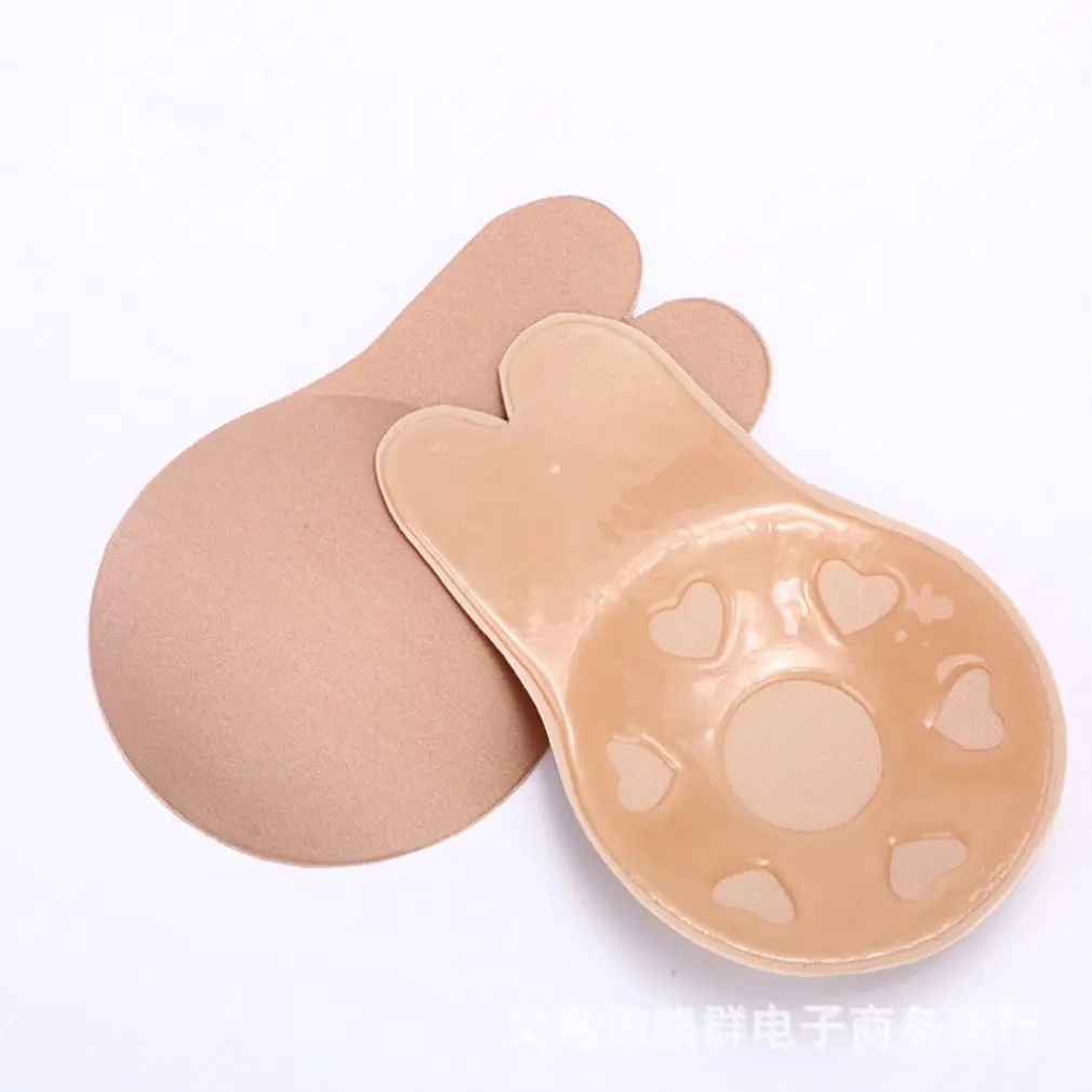 Rabbit Ear Self Adhesive Push Up Bra Women Sticky Invisible Silicone Strapless Backless Bras Bralette Underwear