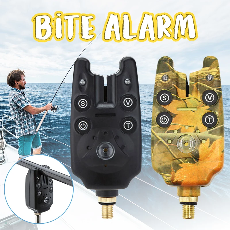 

Bite Alarm Beeper Sports Outdoor Adjustable Sound 9*4*4cm Camouflage Annunciator Waterproof Fishing