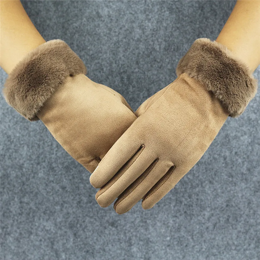1 пара модные высококачественные модные женские перчатки из искусственной кожи осенне-зимние теплые меховые перчатки горячая Распродажа модный подарок