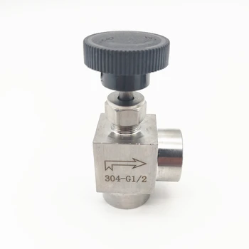 

304 Stainless Steel 1/8" 1/4" 3/8" 1/2" BSP Female Thread Pipe Fitting Right Angle High Pressure Shut Off Needle Valve