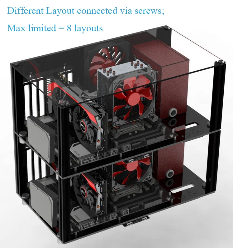 Diy Acrylic Atx Computer Case Compatible Micro-atx Matx Diy Acrylic Atx Computer Case Compatible Micro-atx Matx