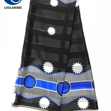 LIULANZHI африканская шелковая лента ткани высокого качества печать нигерийская лента полиэстер ткань для платья 5 ярдов ML8R42-ML8R45