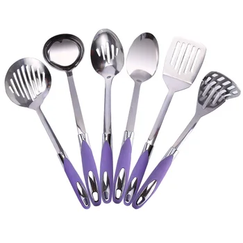 

Kitchenware Stainless Steel 6 pieces Utensils Sets Spoon Skimmer Shovel Spatula Ladle Cooking Tools