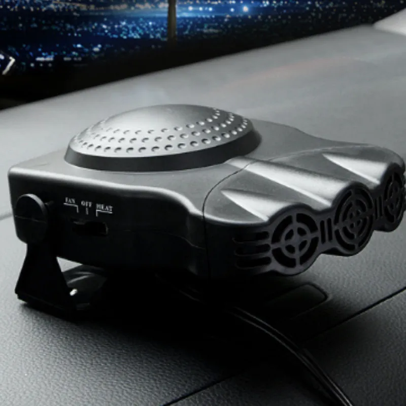 12V 150W преобразователь автомобильной розетки постоянного тока в обогревателя автомобиля Портативный быстрый нагрев кулер размораживается Предотвращение запотевания - Название цвета: Черный