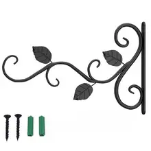 Wall-mounted Iron Basket Hook Hanger Plant Flower Pot Hanging Bracket Metal Stand Wall Decoration Dropping