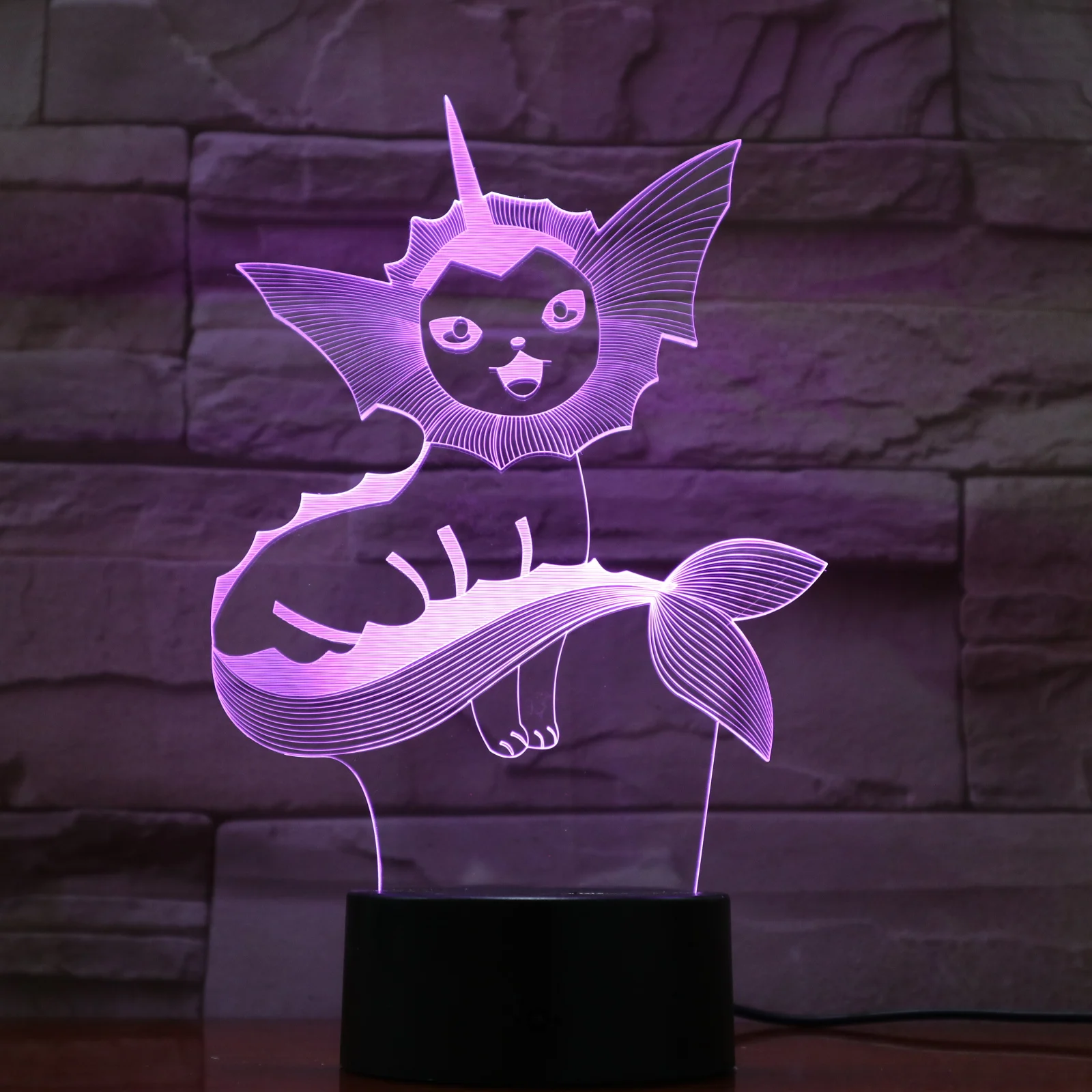 Vaporeon Pokemon Go Jolteon рисунок светодиодный ночной Светильник для детей подарок на день рождения прикроватные декоративный ночной Светильник акриловый 3d лампа Иви Семья - Испускаемый цвет: Vaporeon