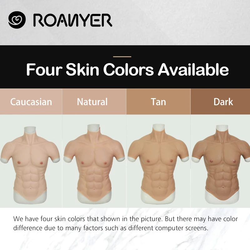 ROANYER Реалистичная искусственная силиконовая Мышцы костюм живота мачо мужской
