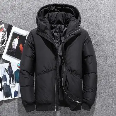 

2019 Winter Jacket Men High Quality Thermal Thick Coat Snow Red Black Parka Male Warm Outwear Fashion White Duck Down Jacket Men
