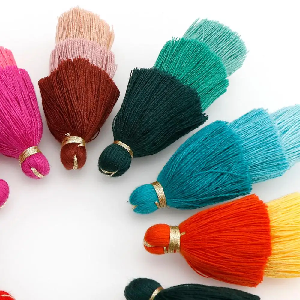 

2Pcs 7cm Three Layer Gradient Cotton Thread Tassel For For Key Chain Hanging Bag Garment Decoration DIY Sewing Curtains Accessory