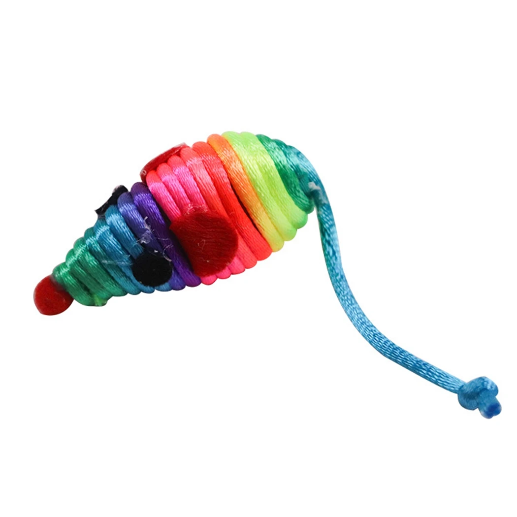 1pcs Cat Mice Toy Colorful Rope Knot Cat Interactive Toy Cat Chew Toy