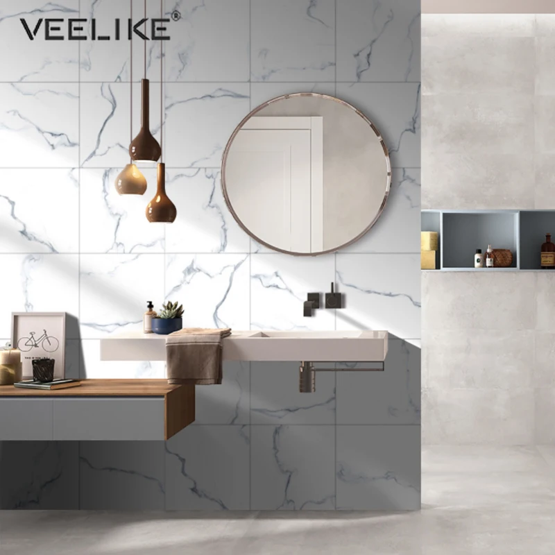 Marble Pattern Floor Ceramic Tiles Stickers Kitchen Waterproof