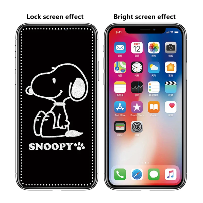 Snoopys LinXiang Невидимый Марвел Железный человек мультфильм собака 9H 6D Закаленное стекло протектор экрана для iPhone 6 6s 7 8 Plus X XR XS Max 11 Pro - Цвет: Snoopys