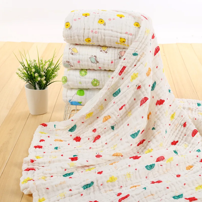 

Bath Towel for Children pu mi Six-layer Gauze Washing Seersucker Infant Baby Comforter Children's Quilt